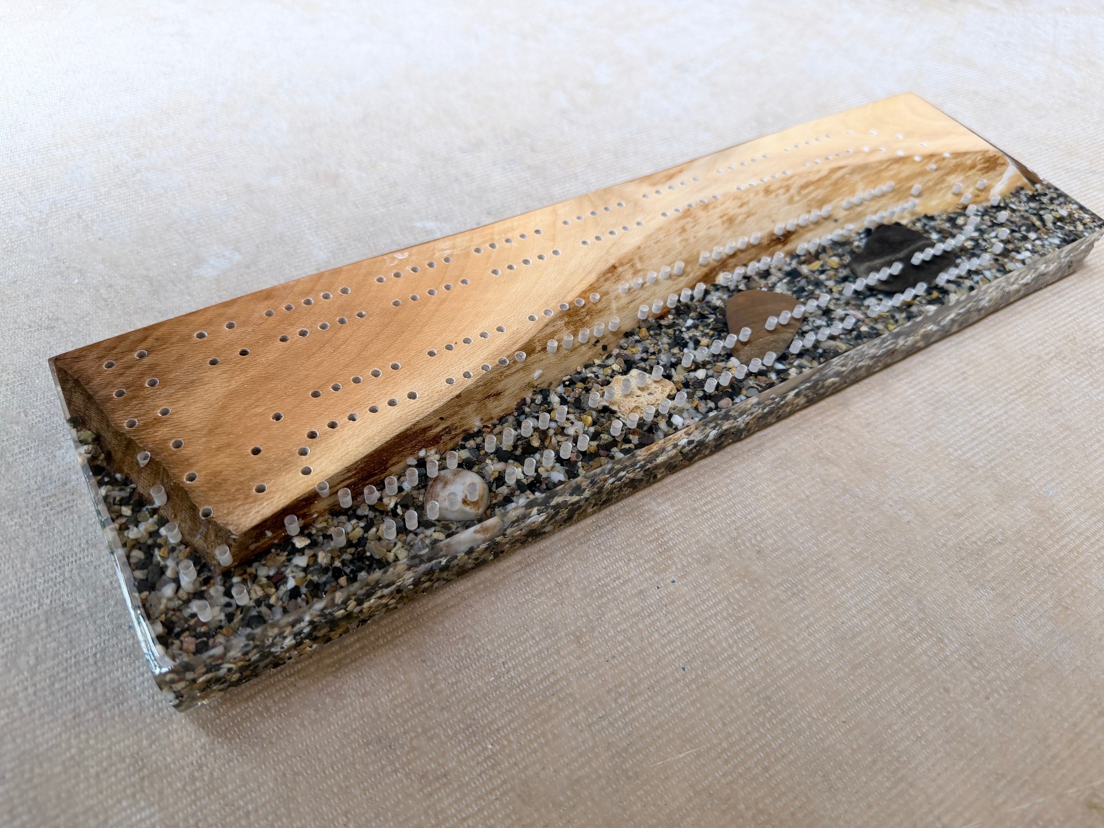 Sycamore & Sand Cribbage Board