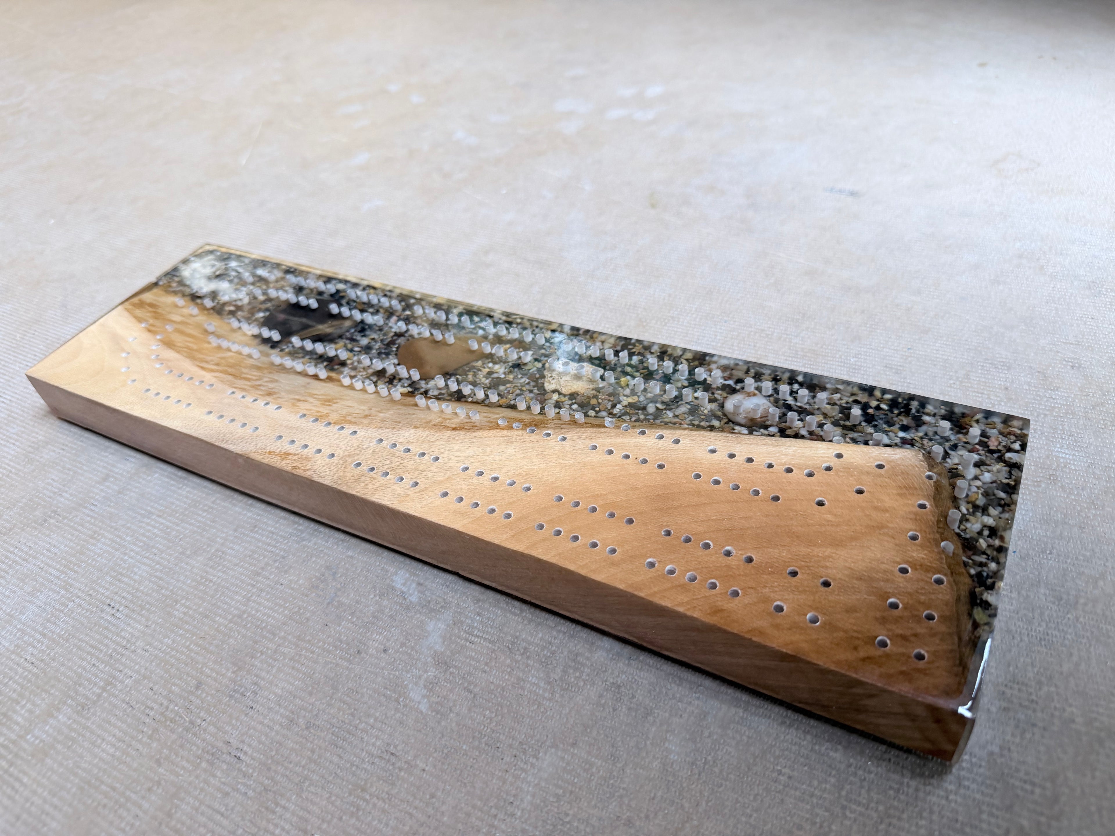 Sycamore & Sand Cribbage Board