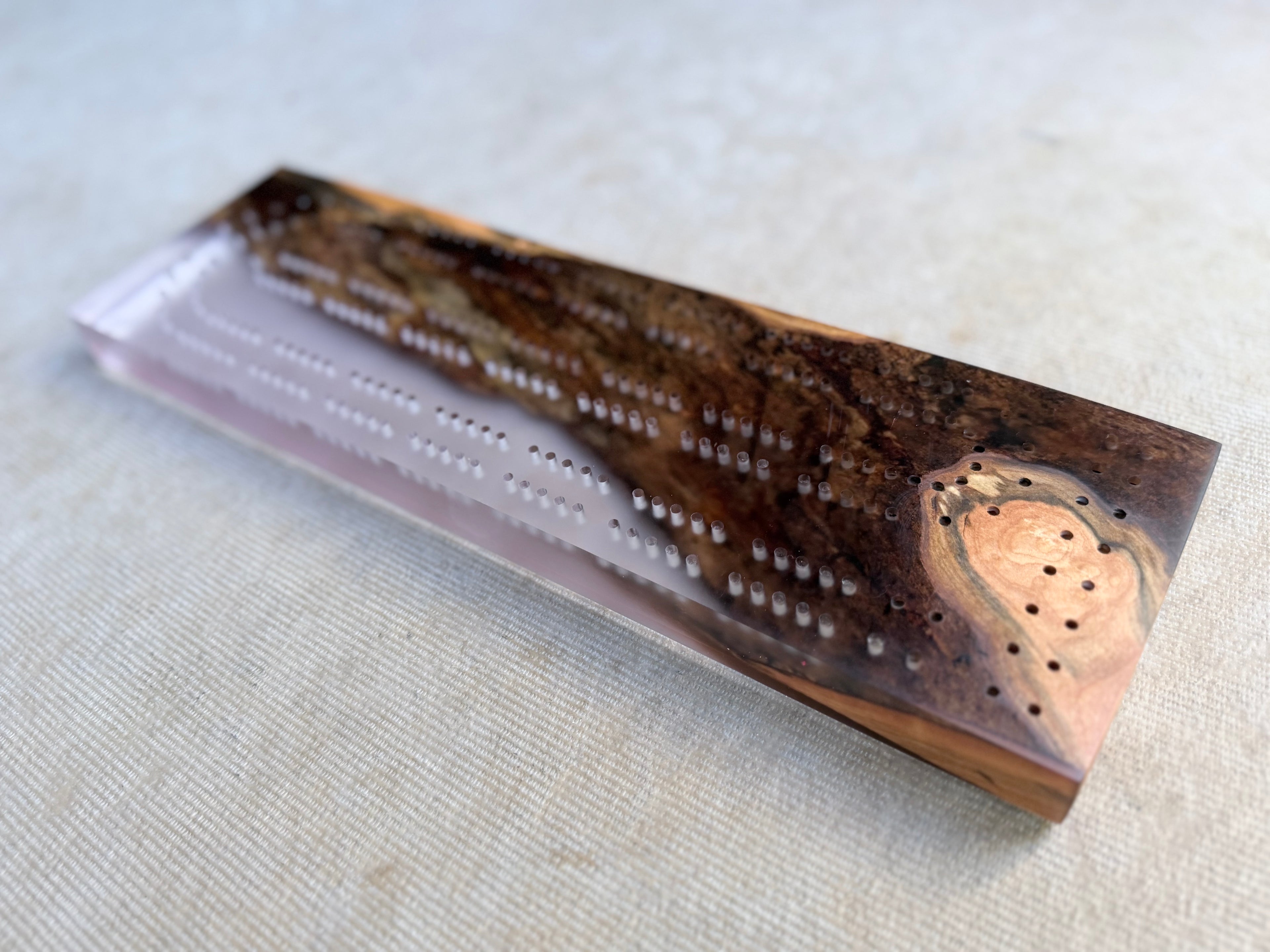 Maple & Blush Cribbage Board