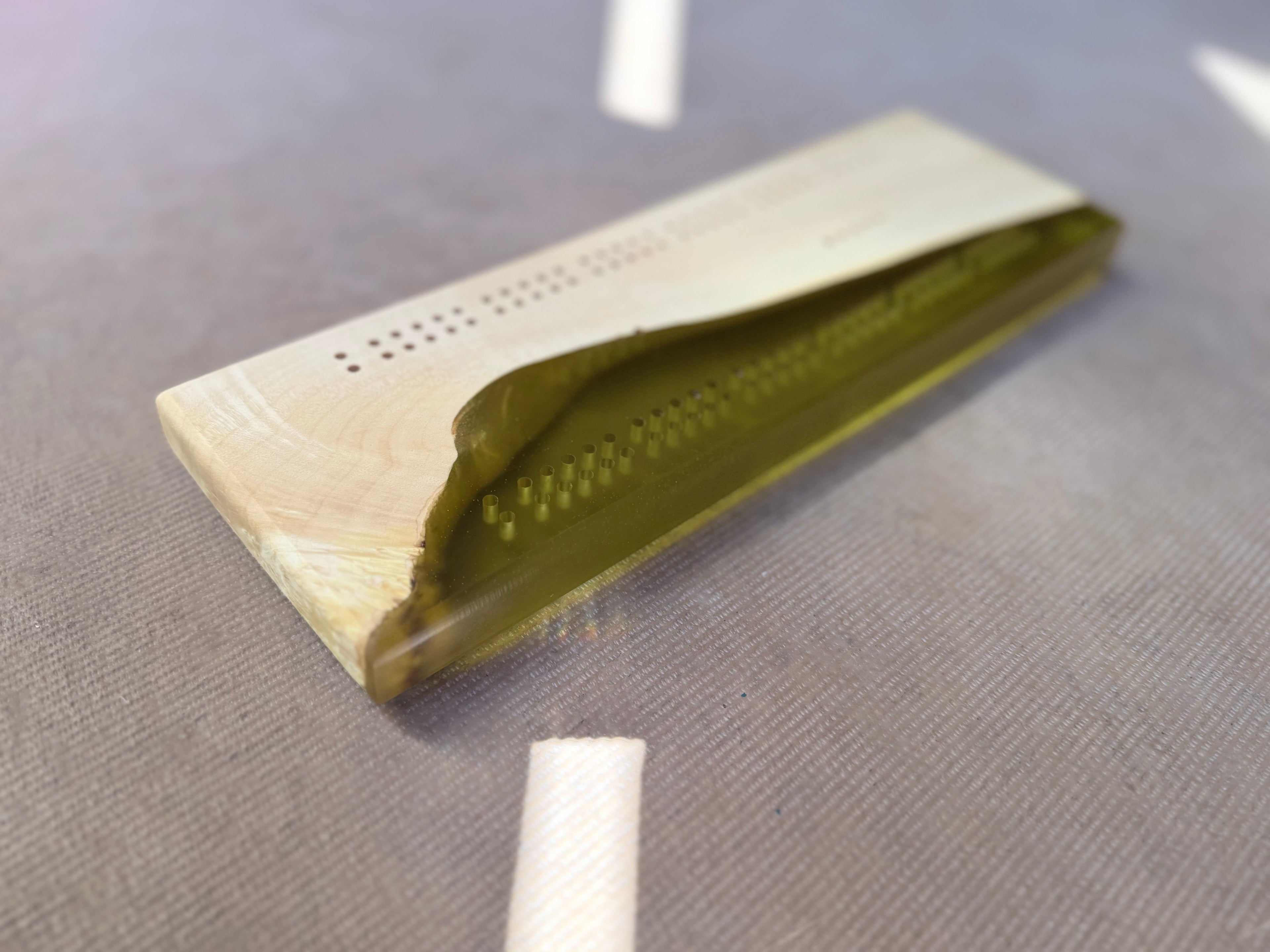 Yellow and Maple Cribbage Board