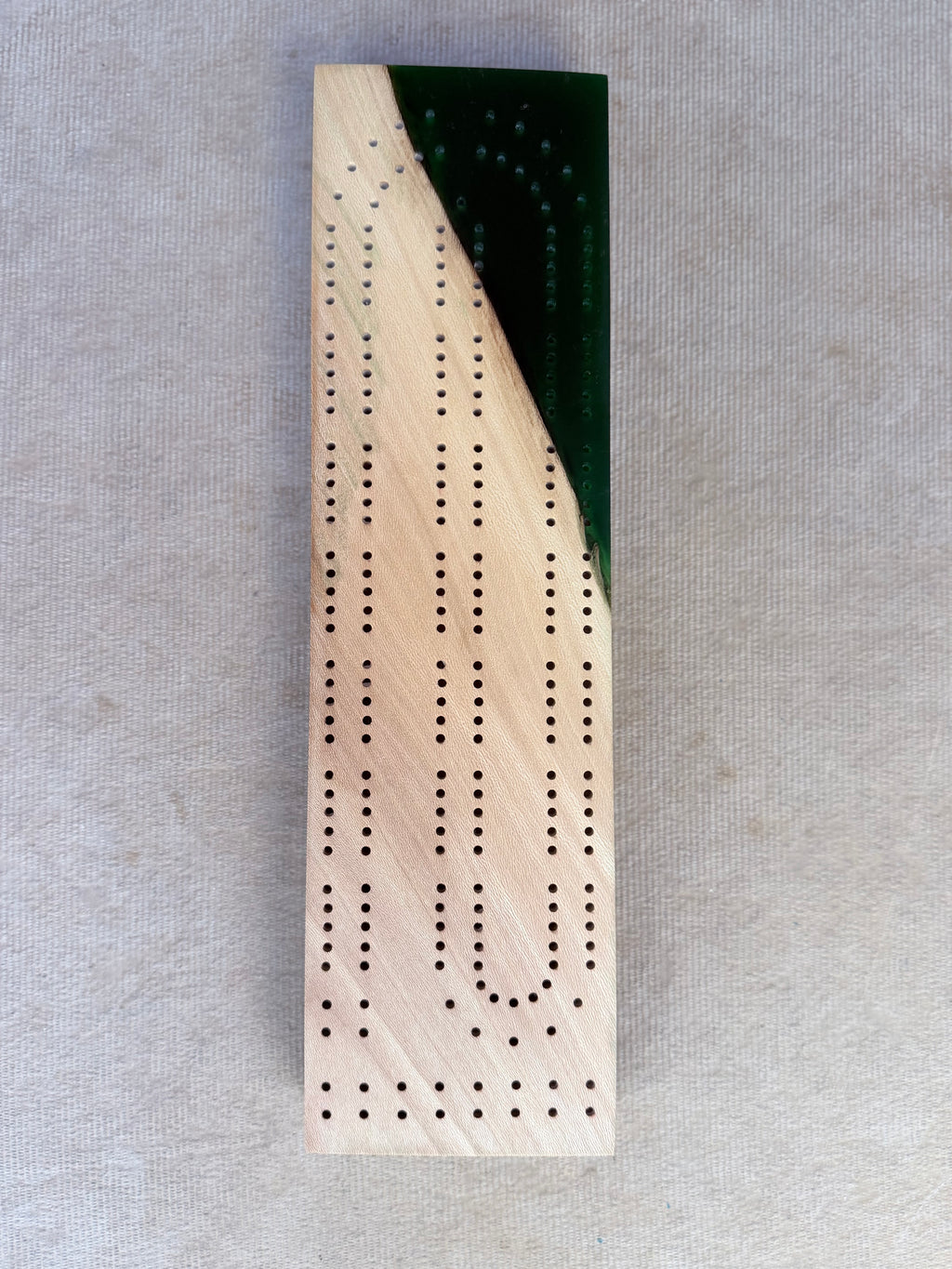 Sycamore and Jade Cribbage Board