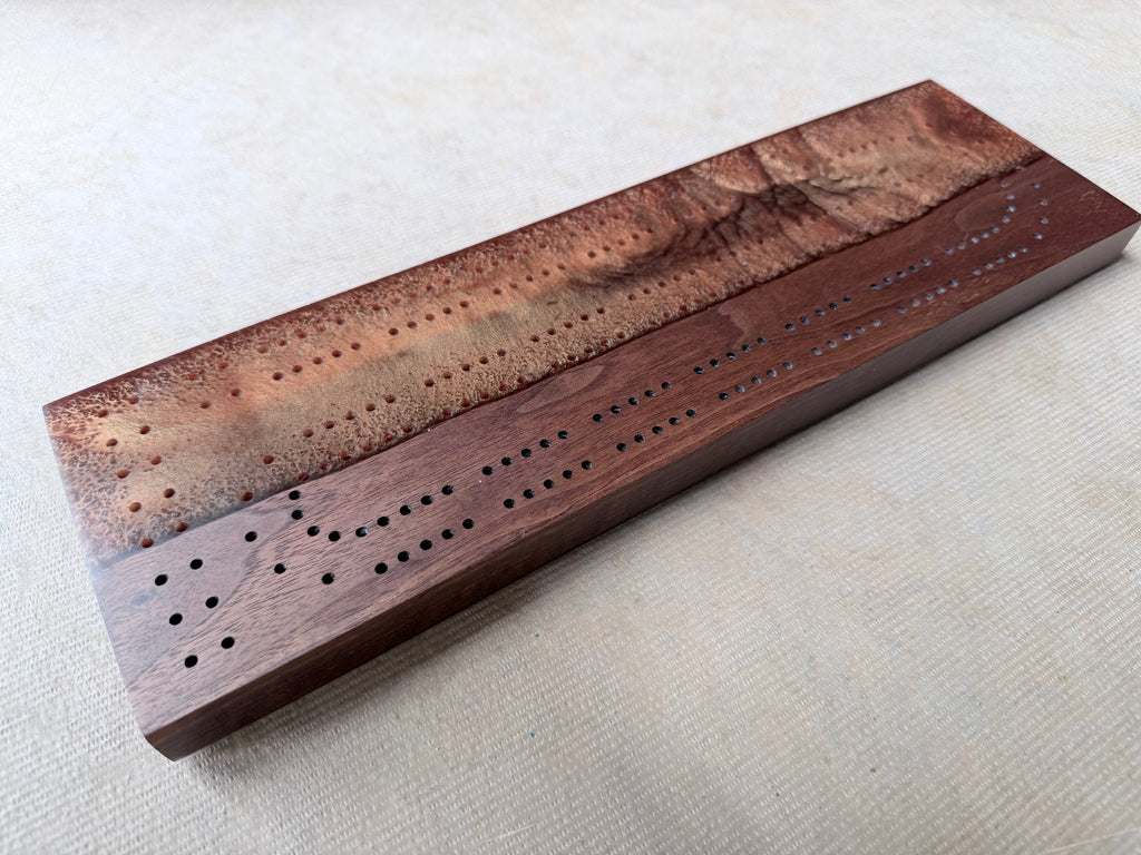 Black Walnut & Resin Cribbage Board