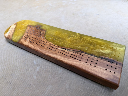 Apple, Orange & Black Cribbage Board