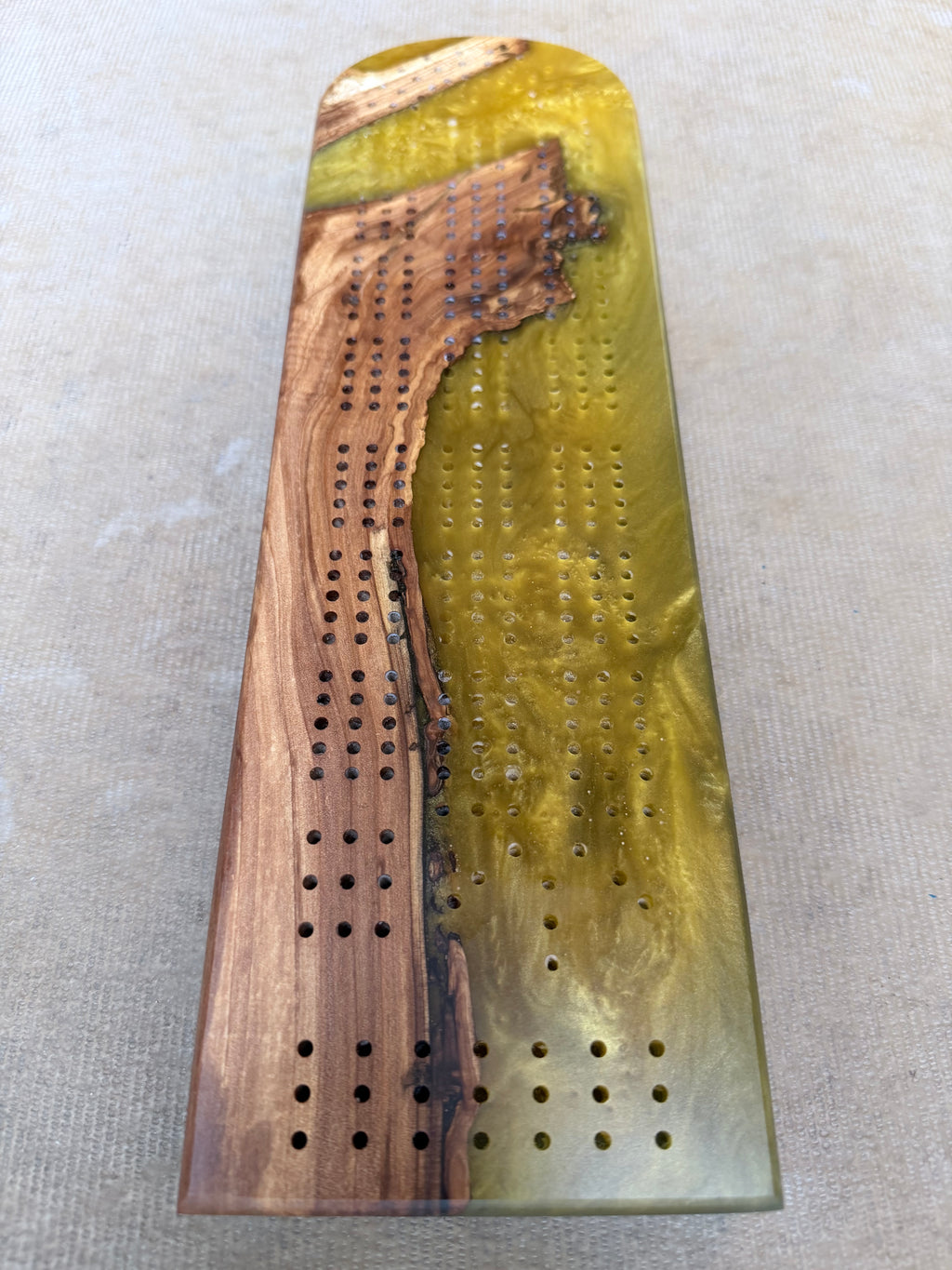 Apple, Orange & Black Cribbage Board