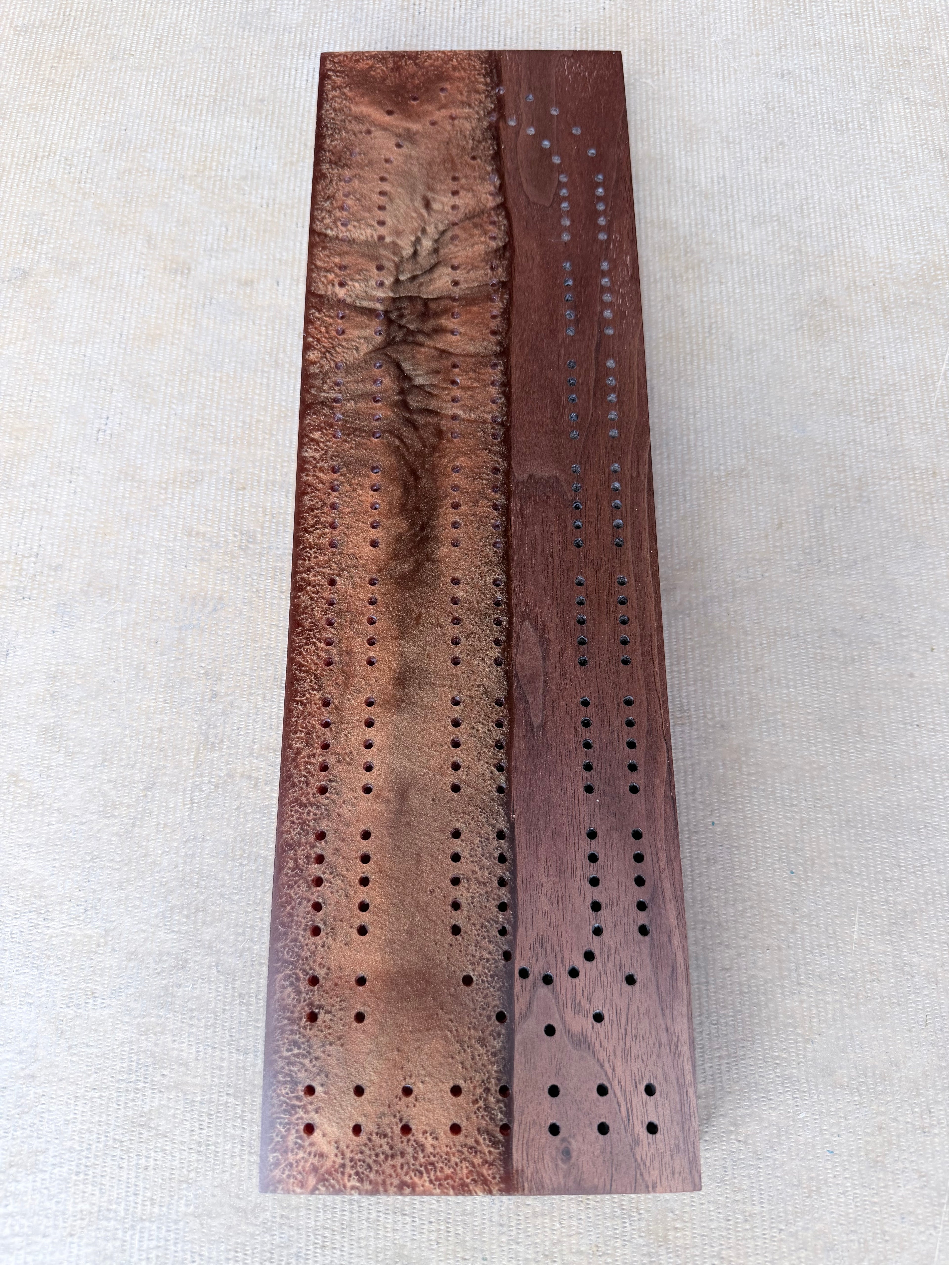 Black Walnut & Resin Cribbage Board