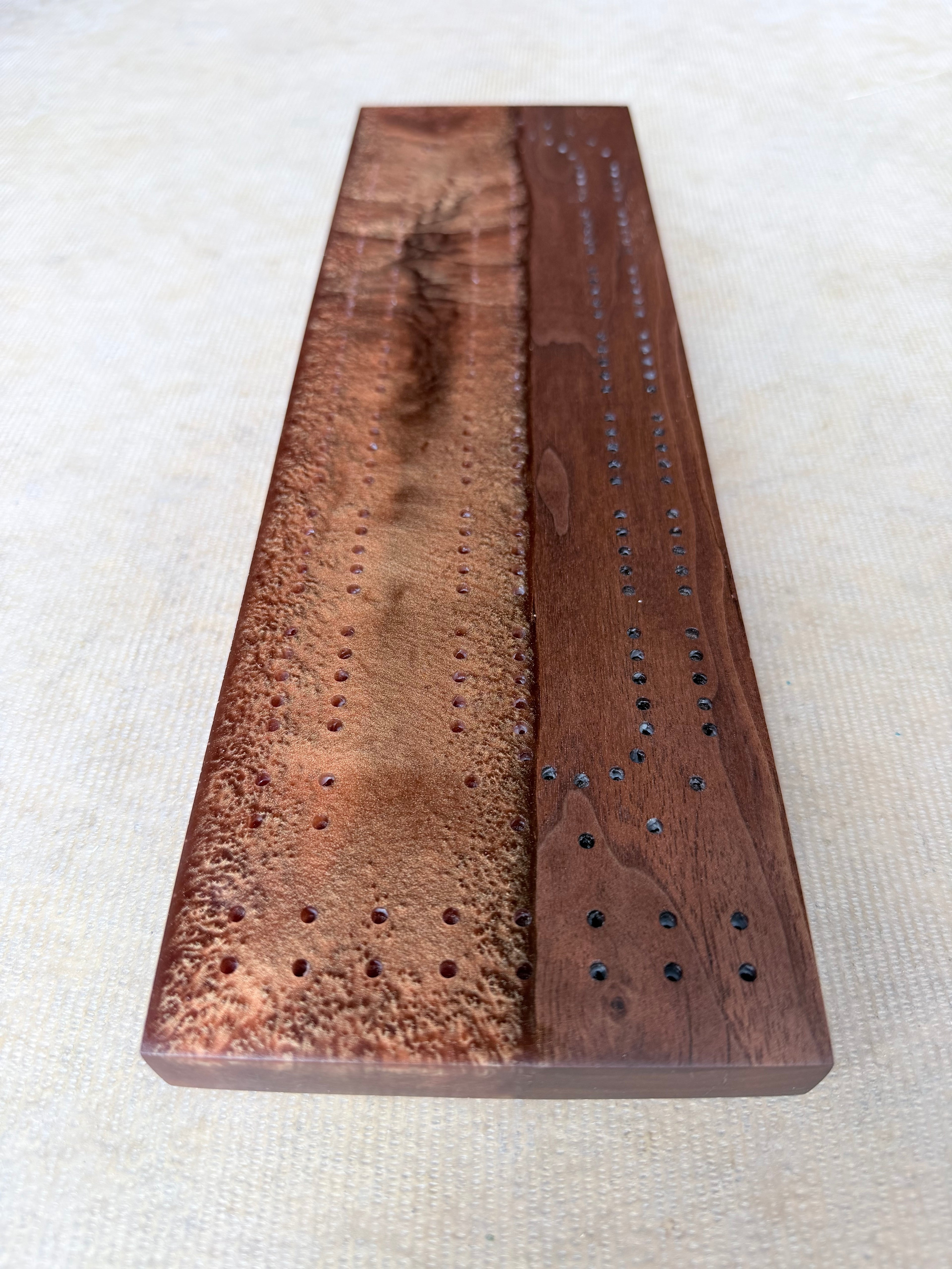 Black Walnut & Resin Cribbage Board