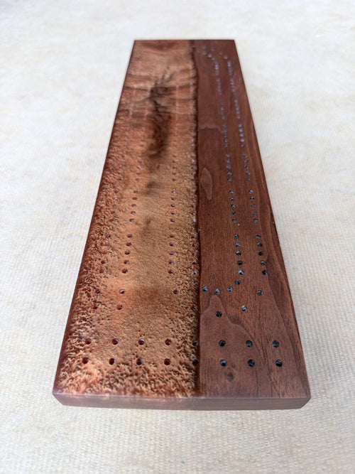 Black Walnut & Resin Cribbage Board