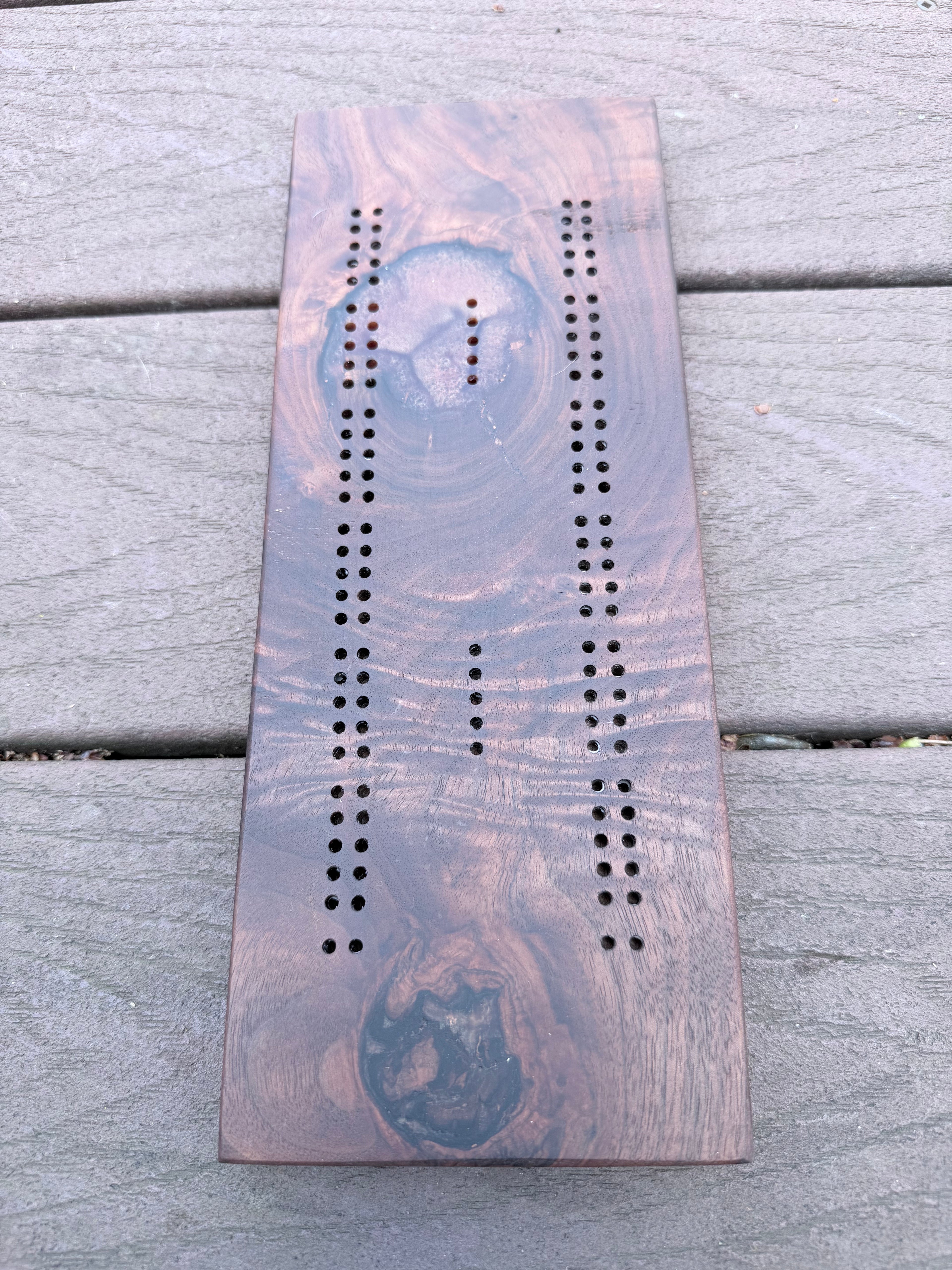 Classic Black Walnut Cribbage Board