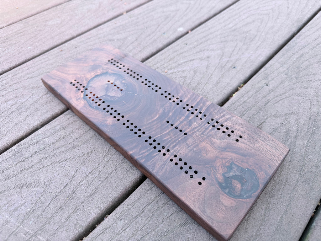 Classic Black Walnut Cribbage Board