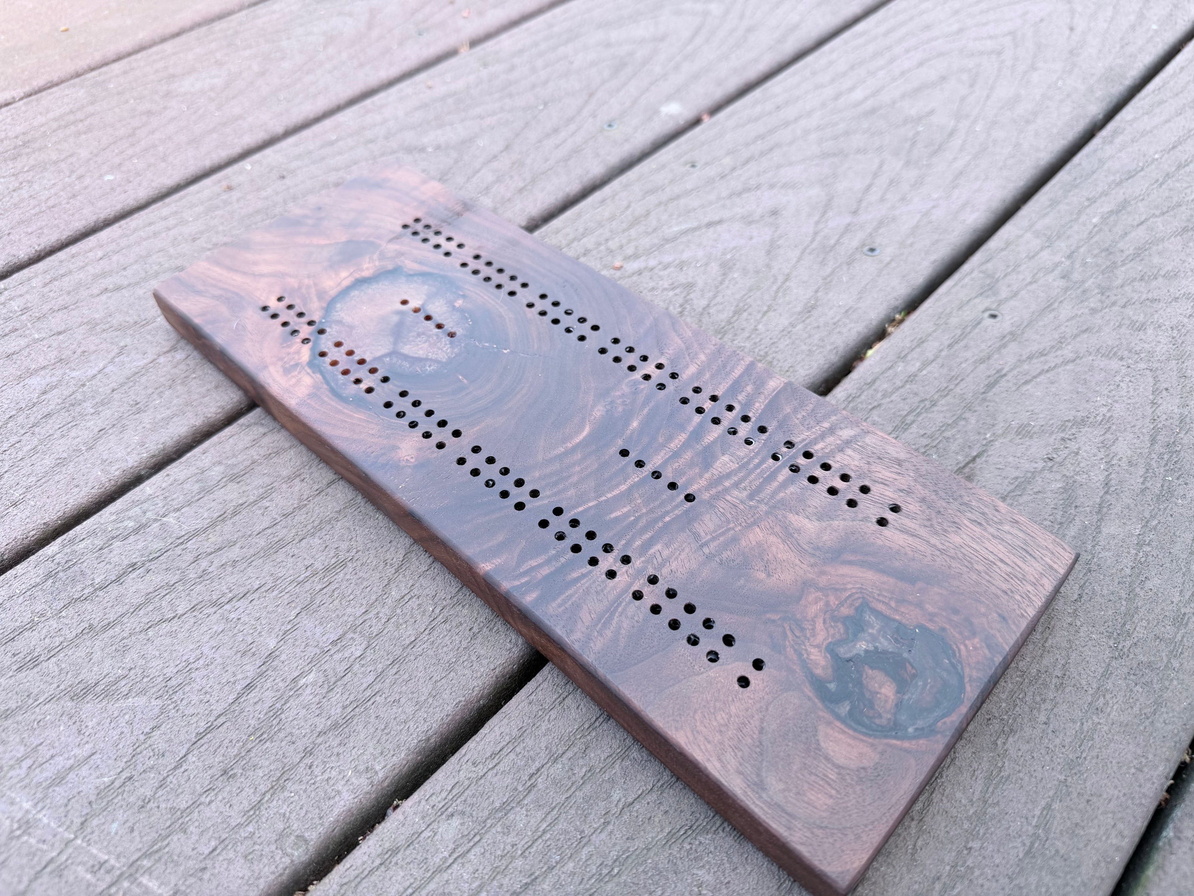 Classic Black Walnut Cribbage Board