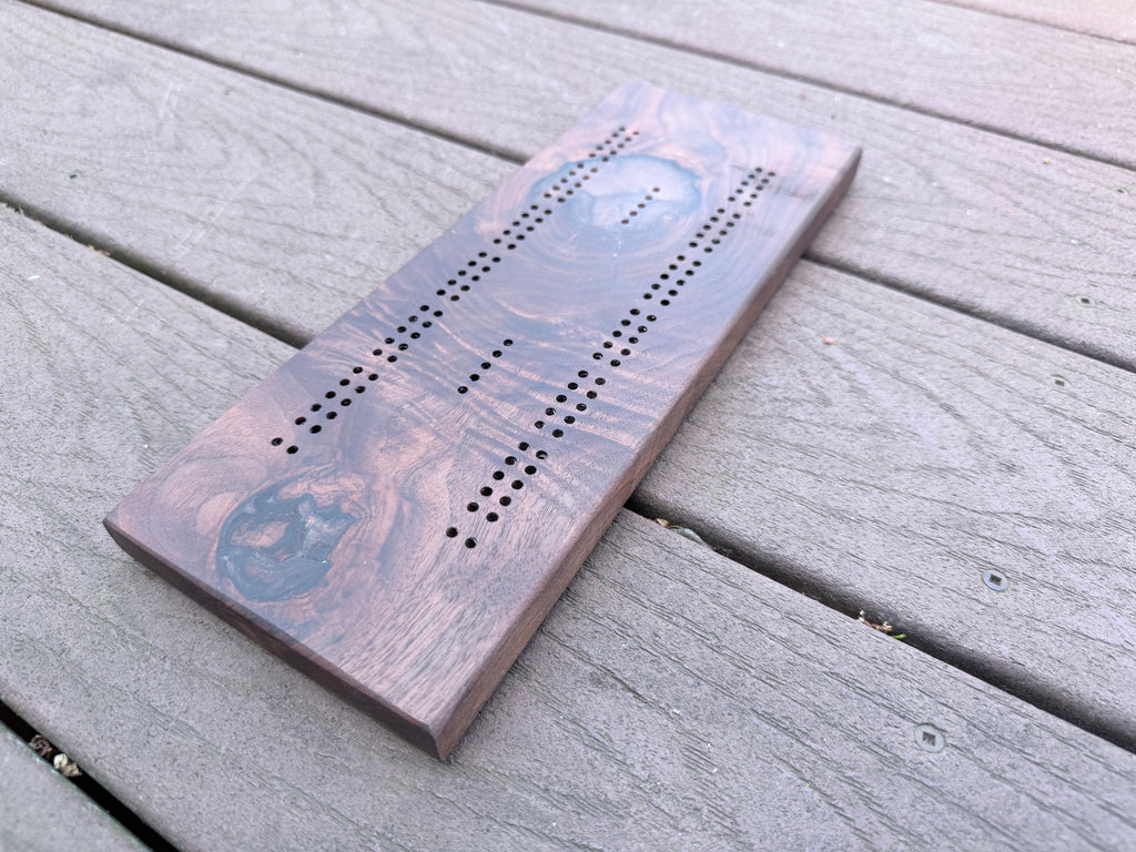 Classic Black Walnut Cribbage Board