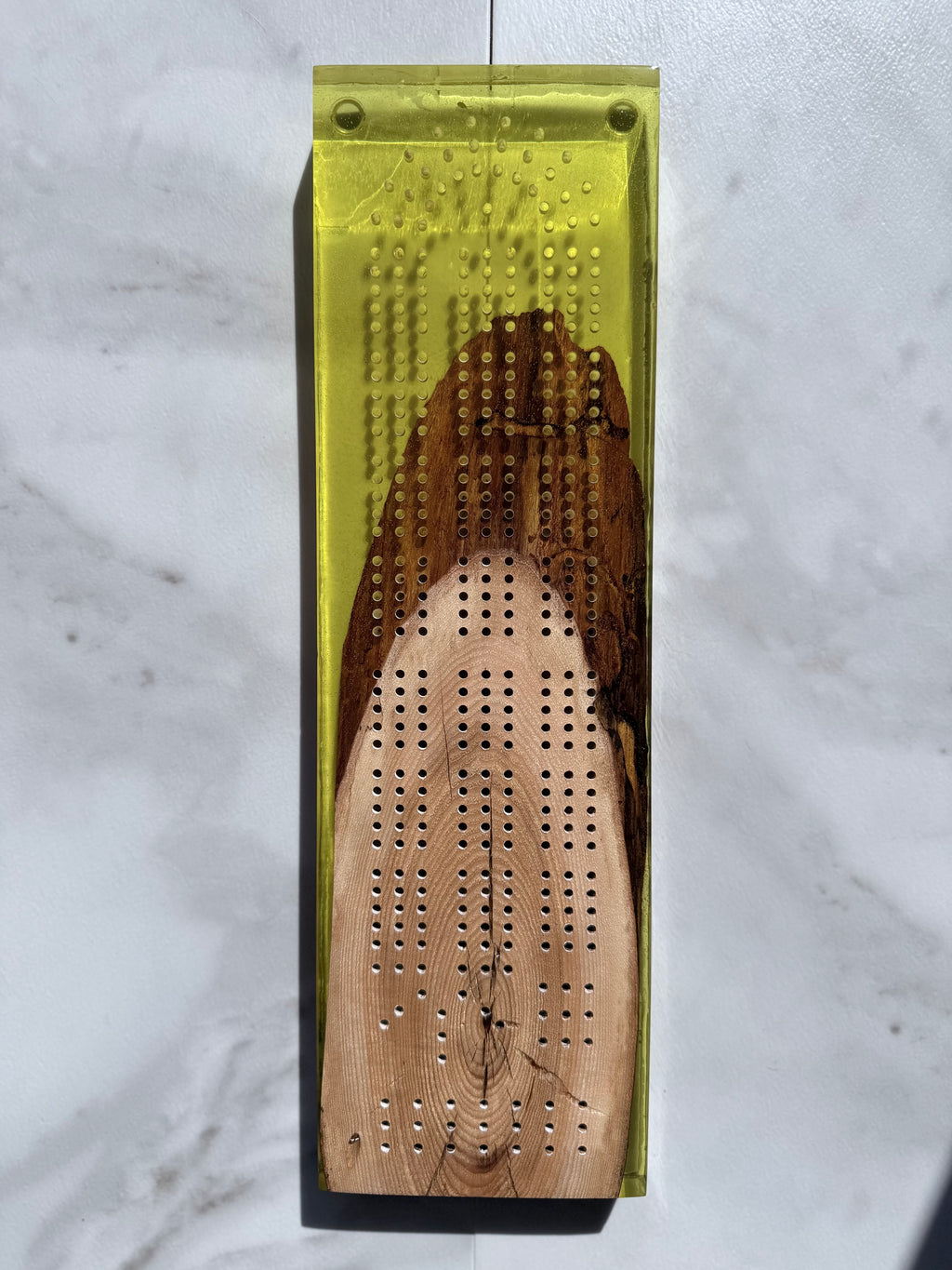 Yellow & Maple Cribbage Board